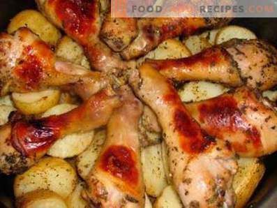 Пилешки кациги со компири во бавен шпорет