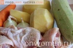 Пилешко со компири и тиквички во бавен шпорет