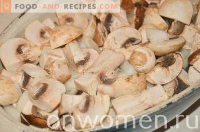 Зелка завиткана со печурки во рерната