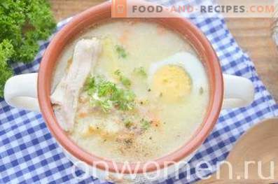 Супа со просо и јајце во пилешка супа