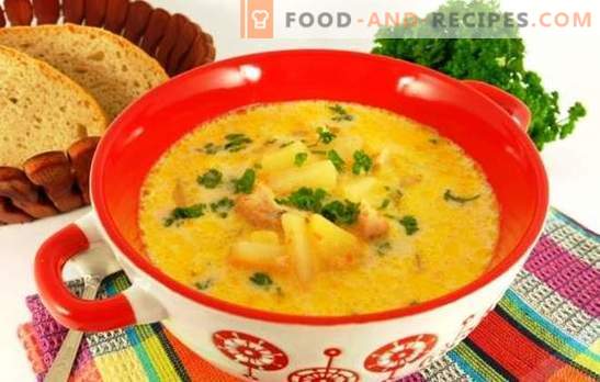Пилешка супа со топено сирење - првото јадење со крем вкус. Најдобри рецепти за пилешка супа со топено сирење