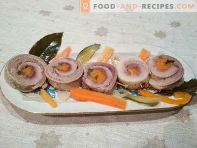 Ролмпс - херинг ролни со краставица: готвење рецепт со слики