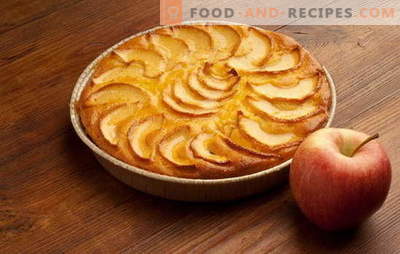 Een eenvoudige en snelle taart met appels, sinaasappels, kwark. De beste recepten voor een eenvoudige taart met appels voor een snelle hand